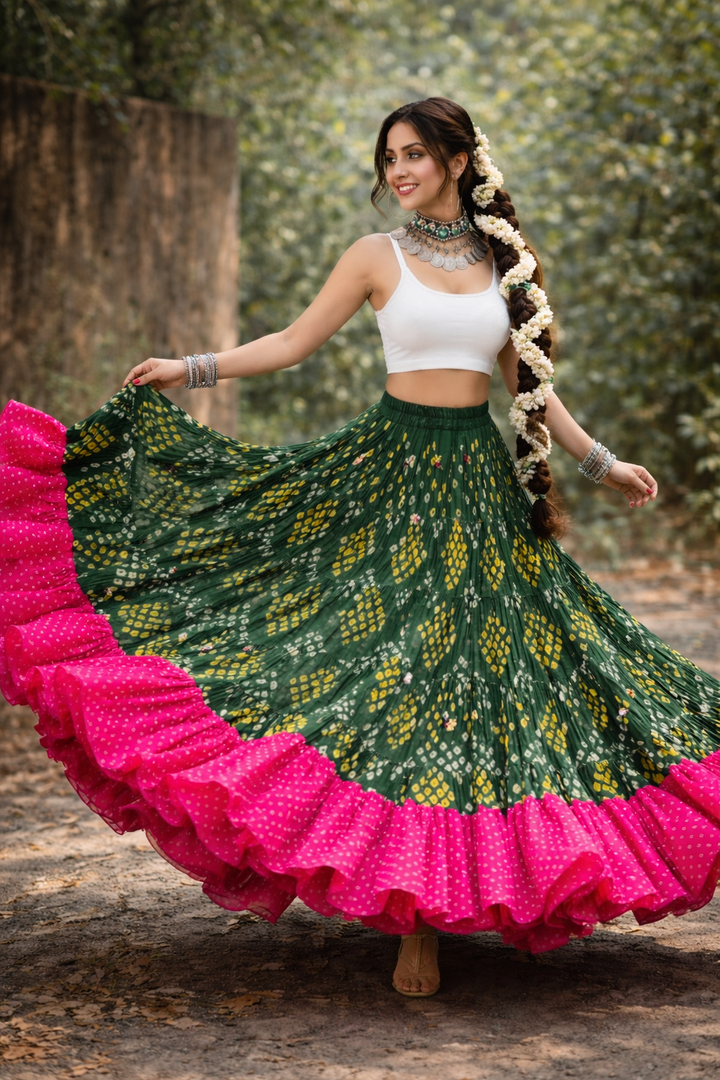 Bloom Bandhani Senirota Skirt