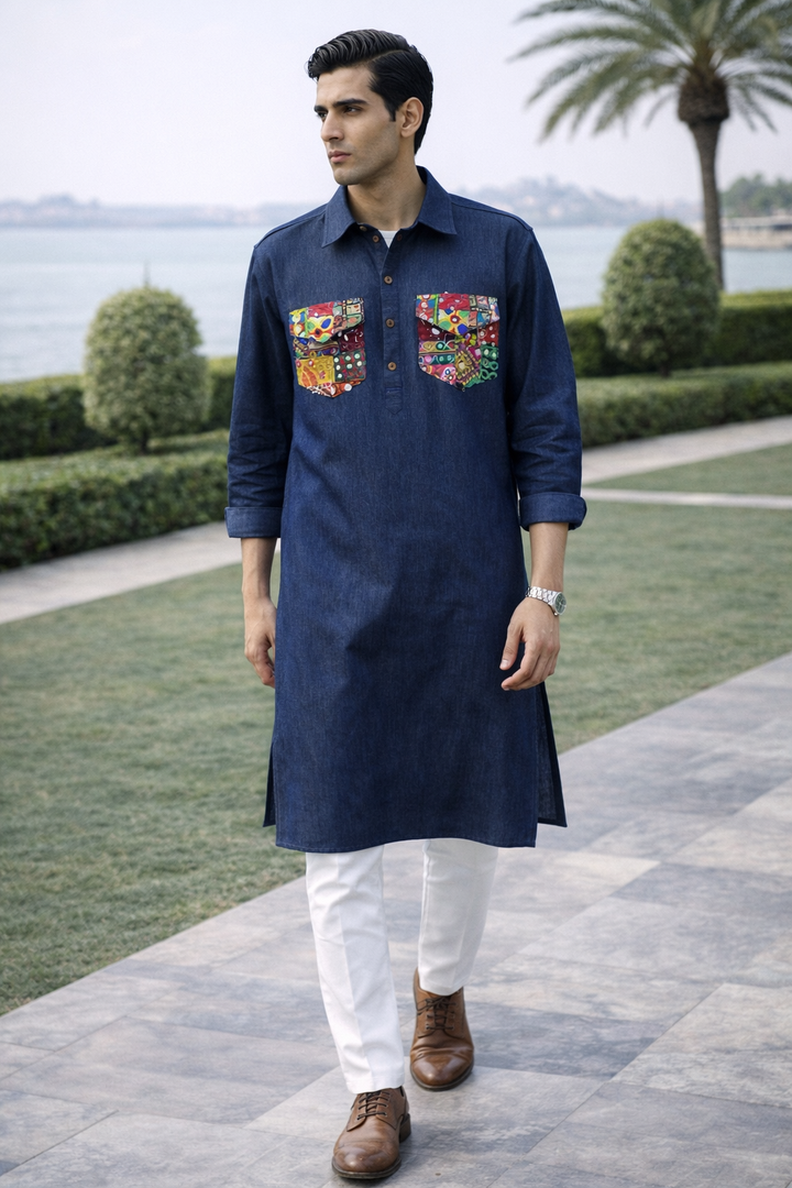 Indigo Caravan Denim Kurta