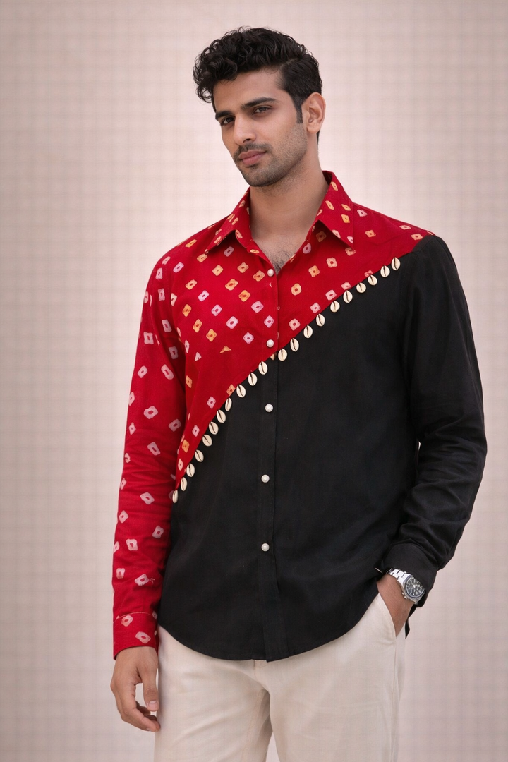 Men'S Cotton Shell Embellished Shirt