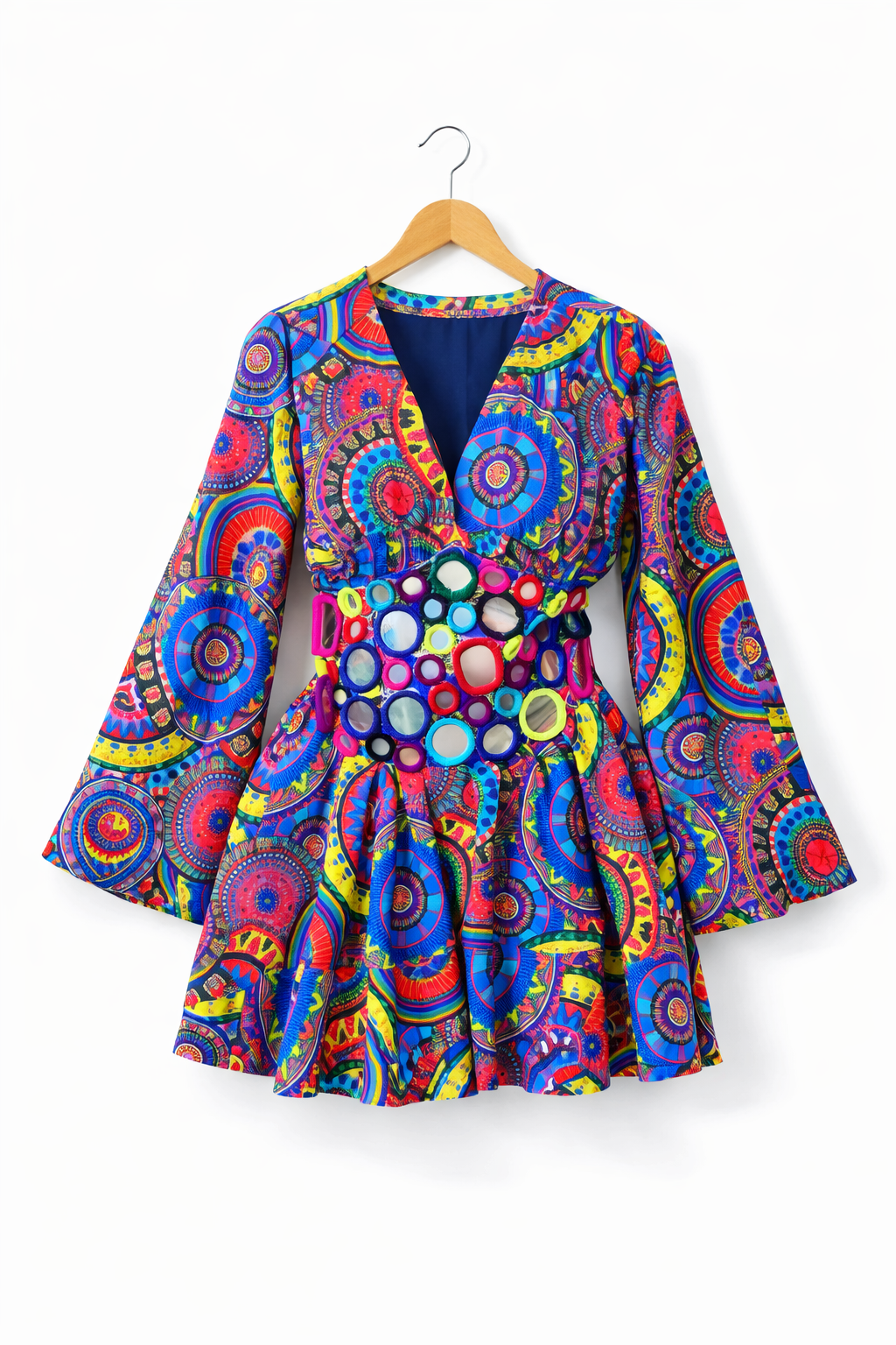Boho Carnival Mirror Belt Corset Dress