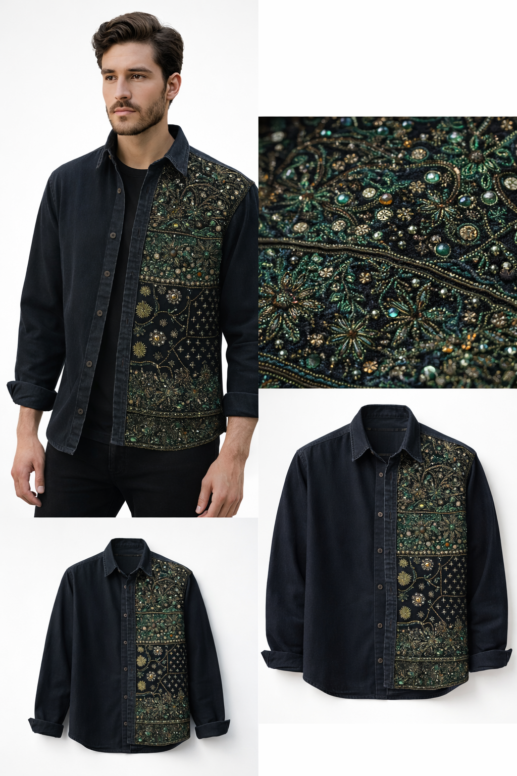 Black Denim Boho Shacket