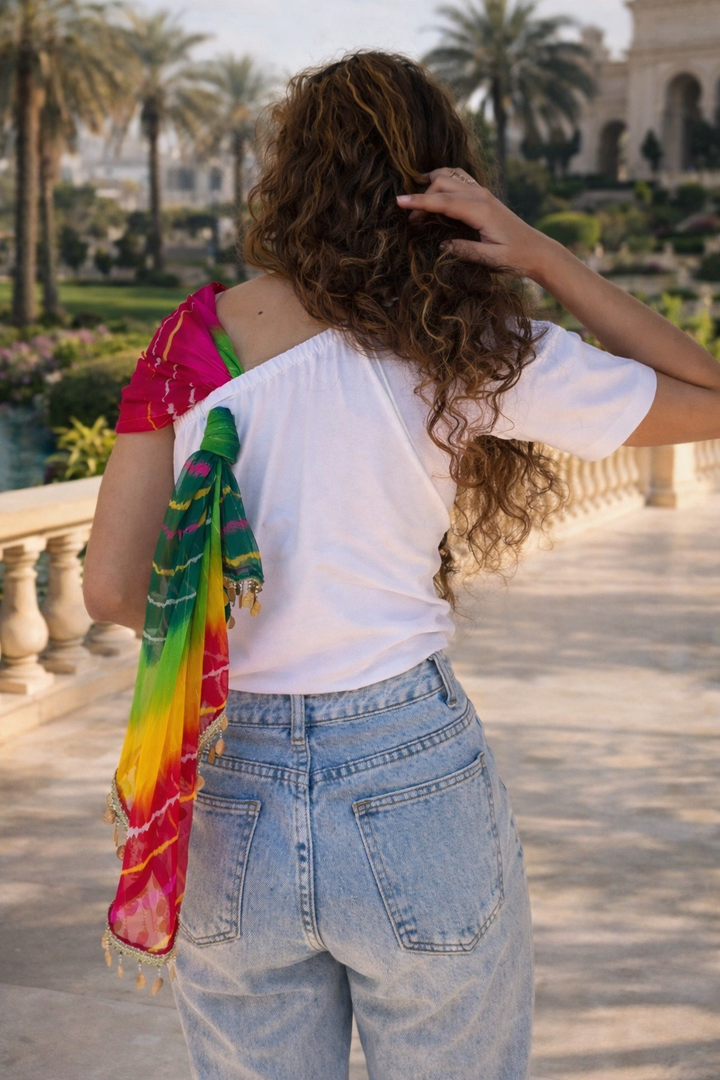 Knotty Leheriya Tee White