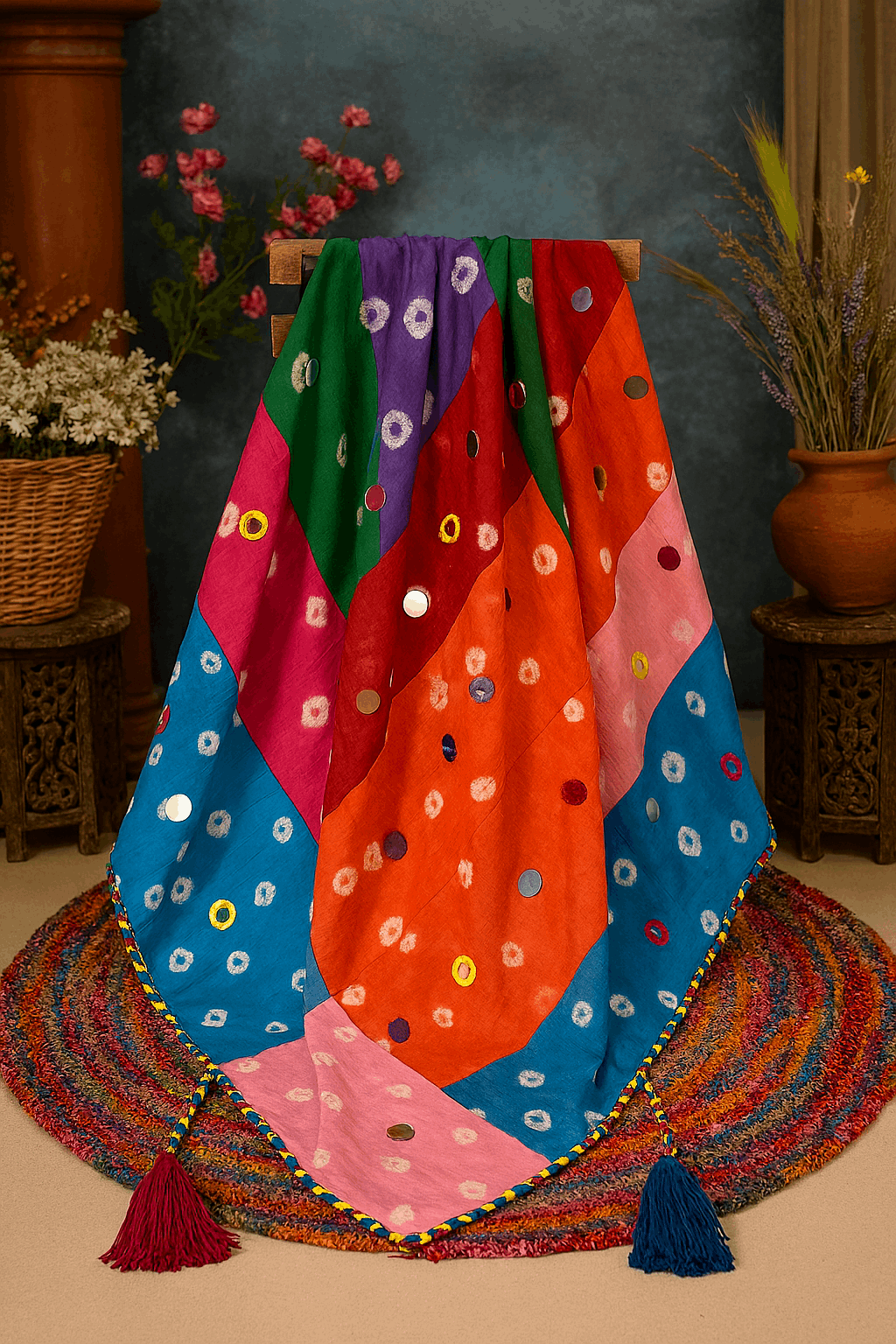 Rangrez Mirror Patchwork Stole