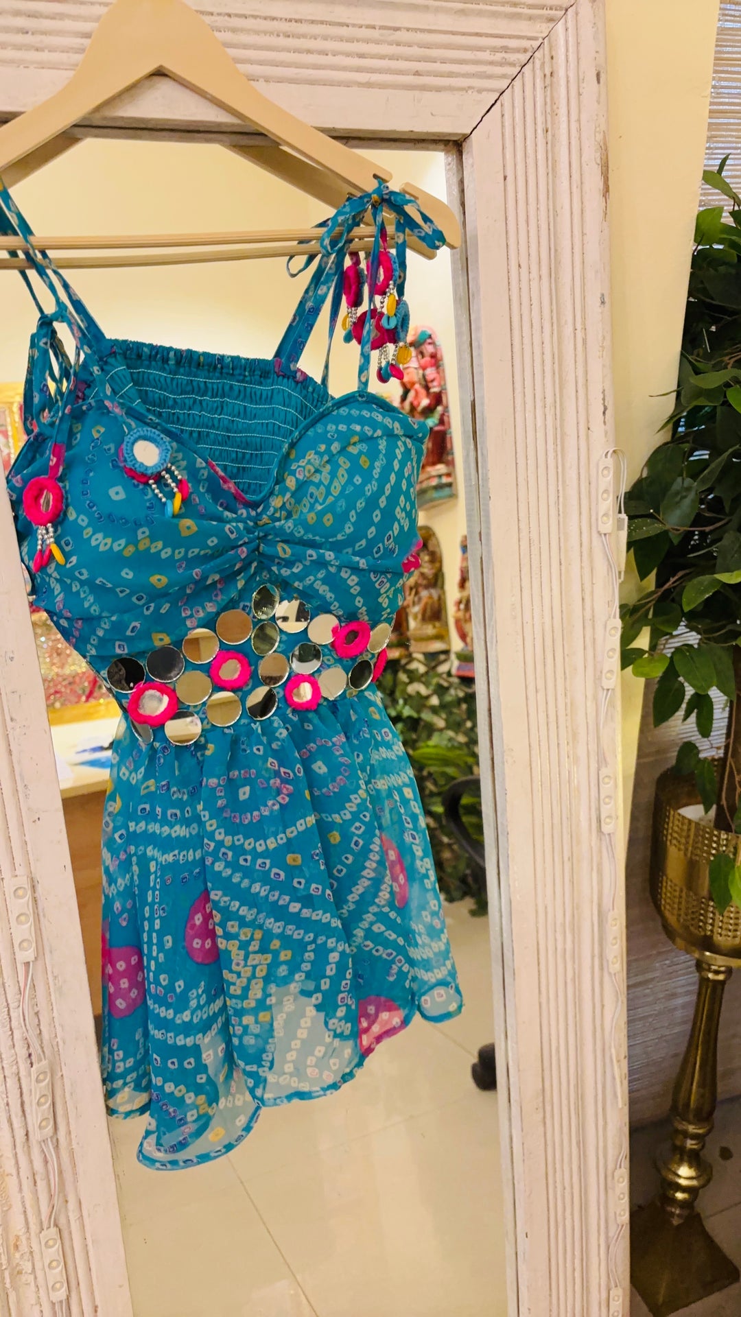 BANDHINI BLUE EMBELLISHED TOP