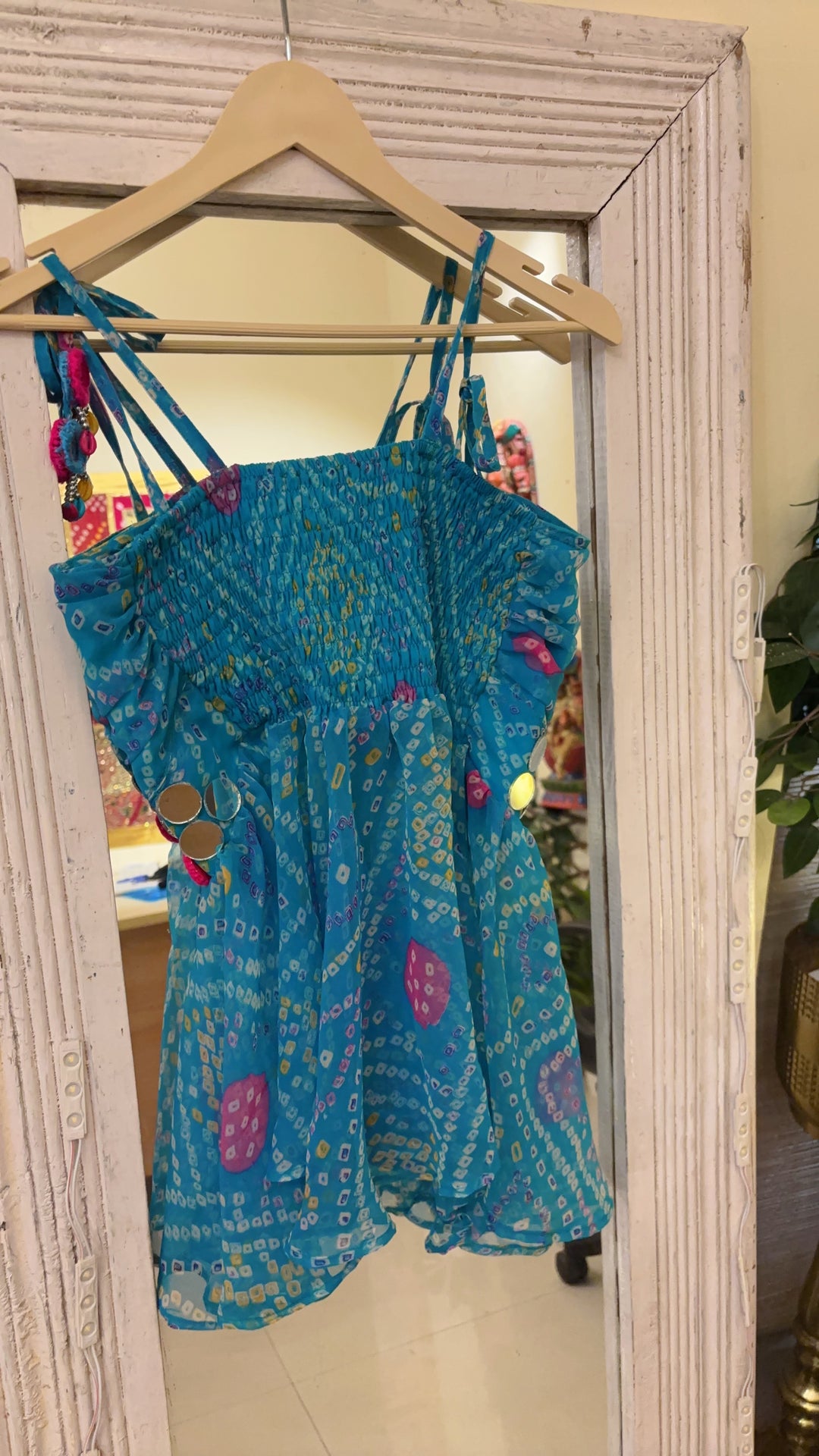 BANDHINI BLUE EMBELLISHED TOP