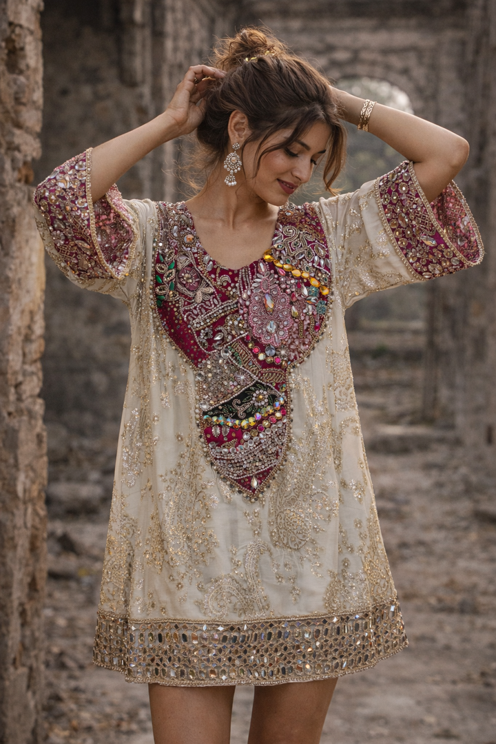 Arezou Embellished Kaftan Dress
