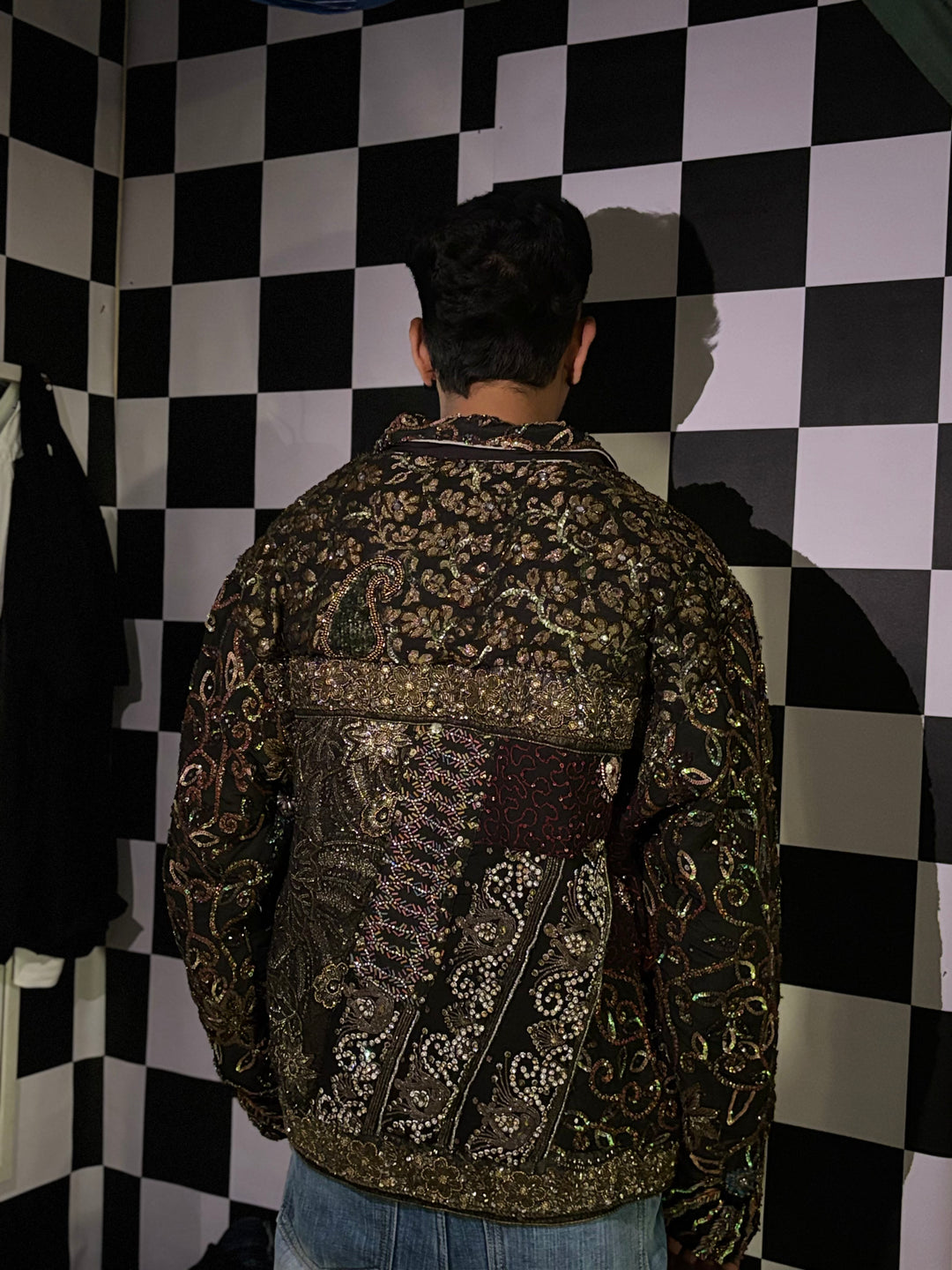 Sufi black embellished jacket