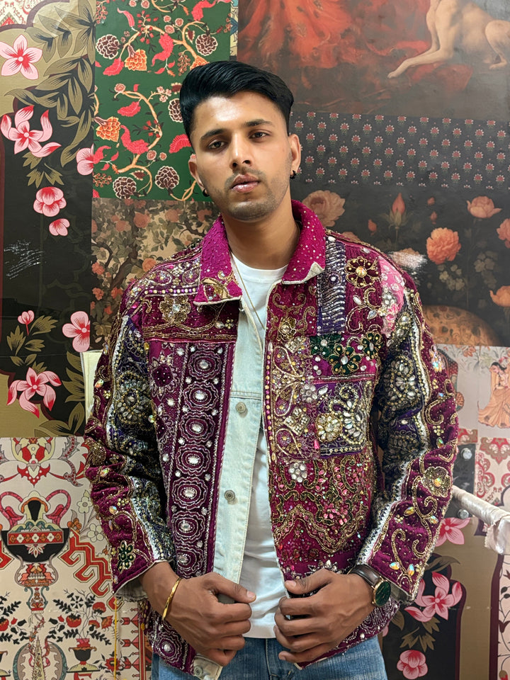 Zahir Purple Embellished Jacket