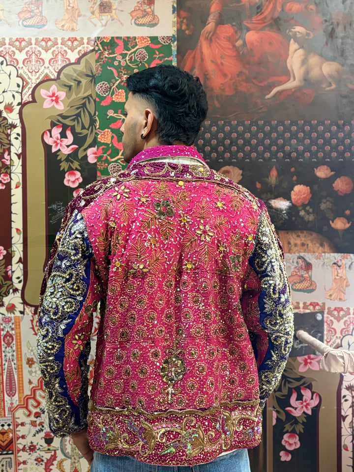 Zahir Purple Embellished Jacket