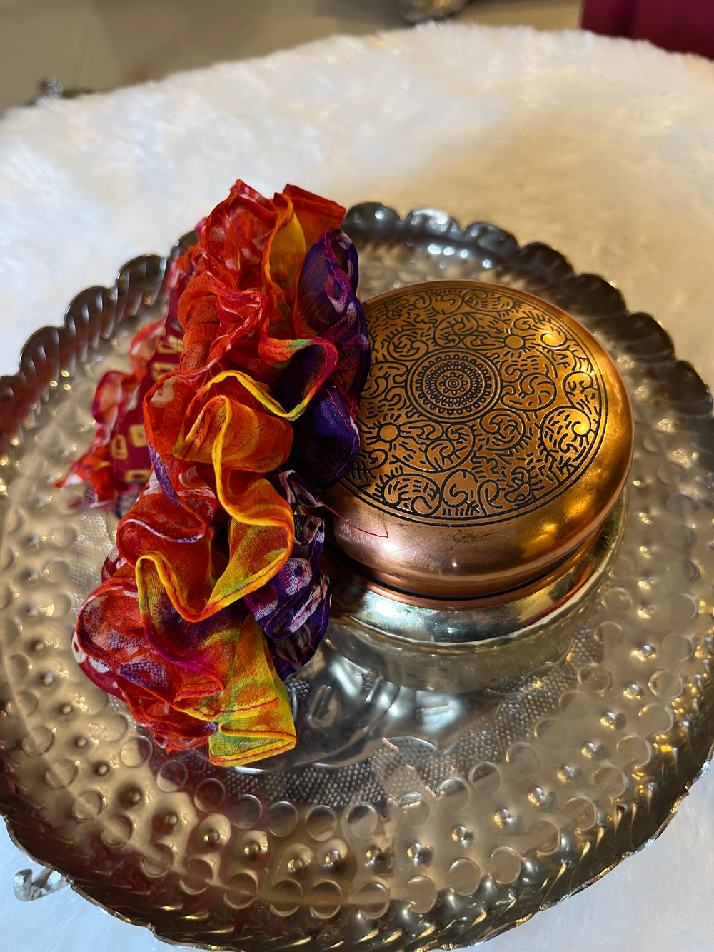 Rangila Scrunchie | Bandhani Bandana Bun Wrap - banjaratrail
