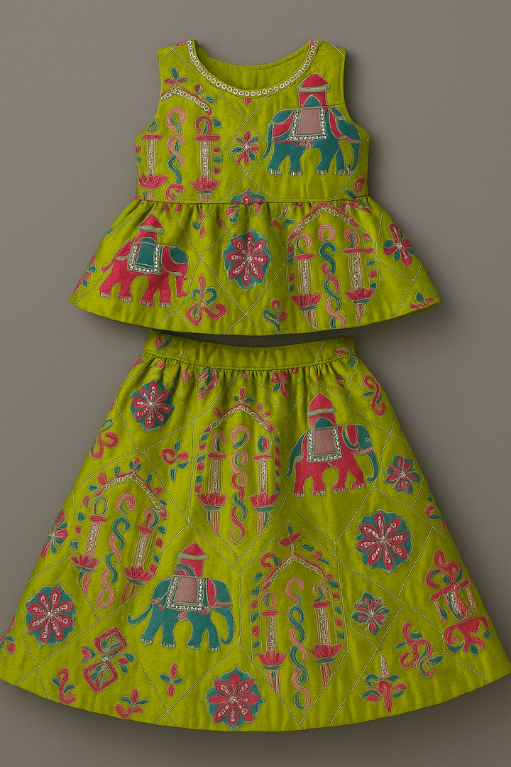 Little Elephant Phulkari Peplum Set