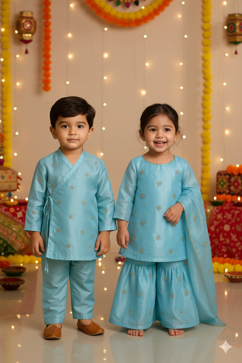 Aarav Angrakha Kurta & Pant Set