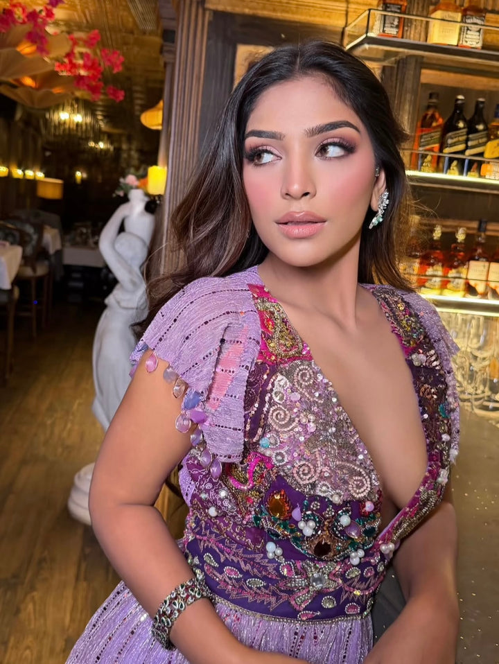 Ojas Rajani in Blush Muse Mini Dress