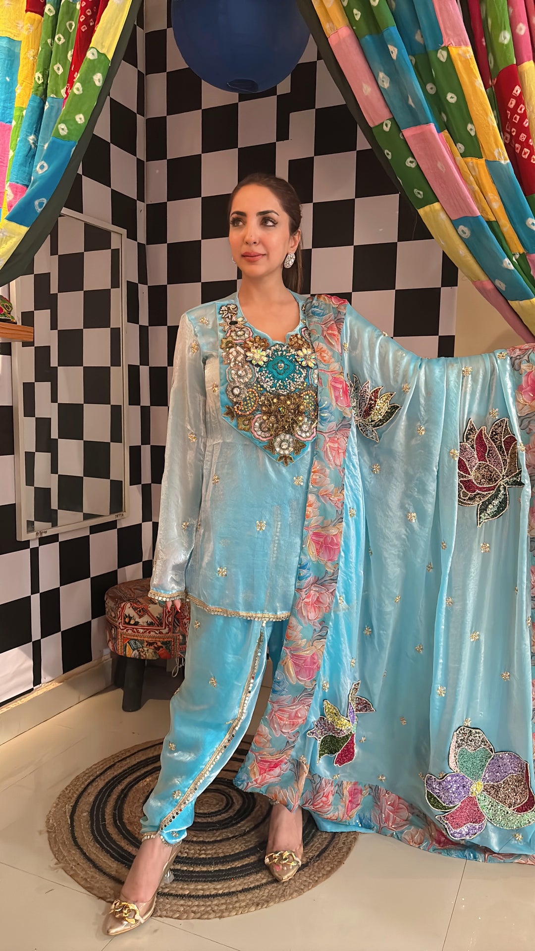 Pariza - Lotus Embroidered Suit Set