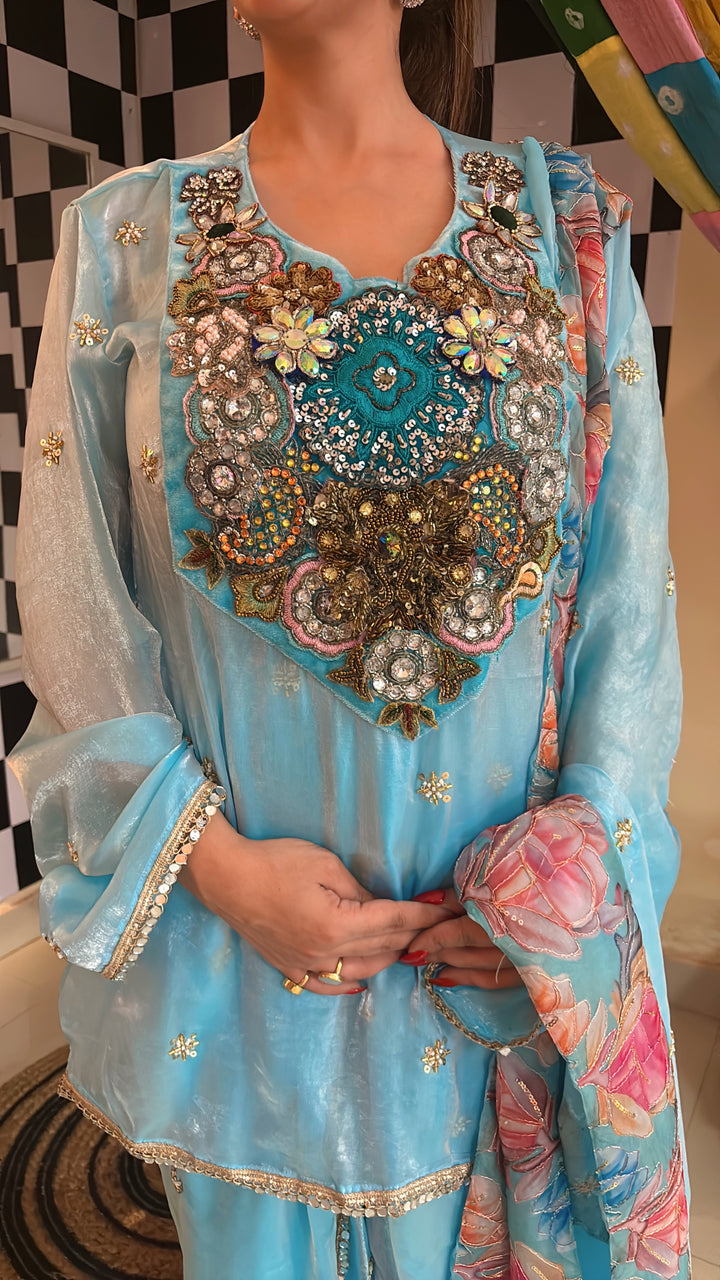 Pariza - Lotus Embroidered Suit Set