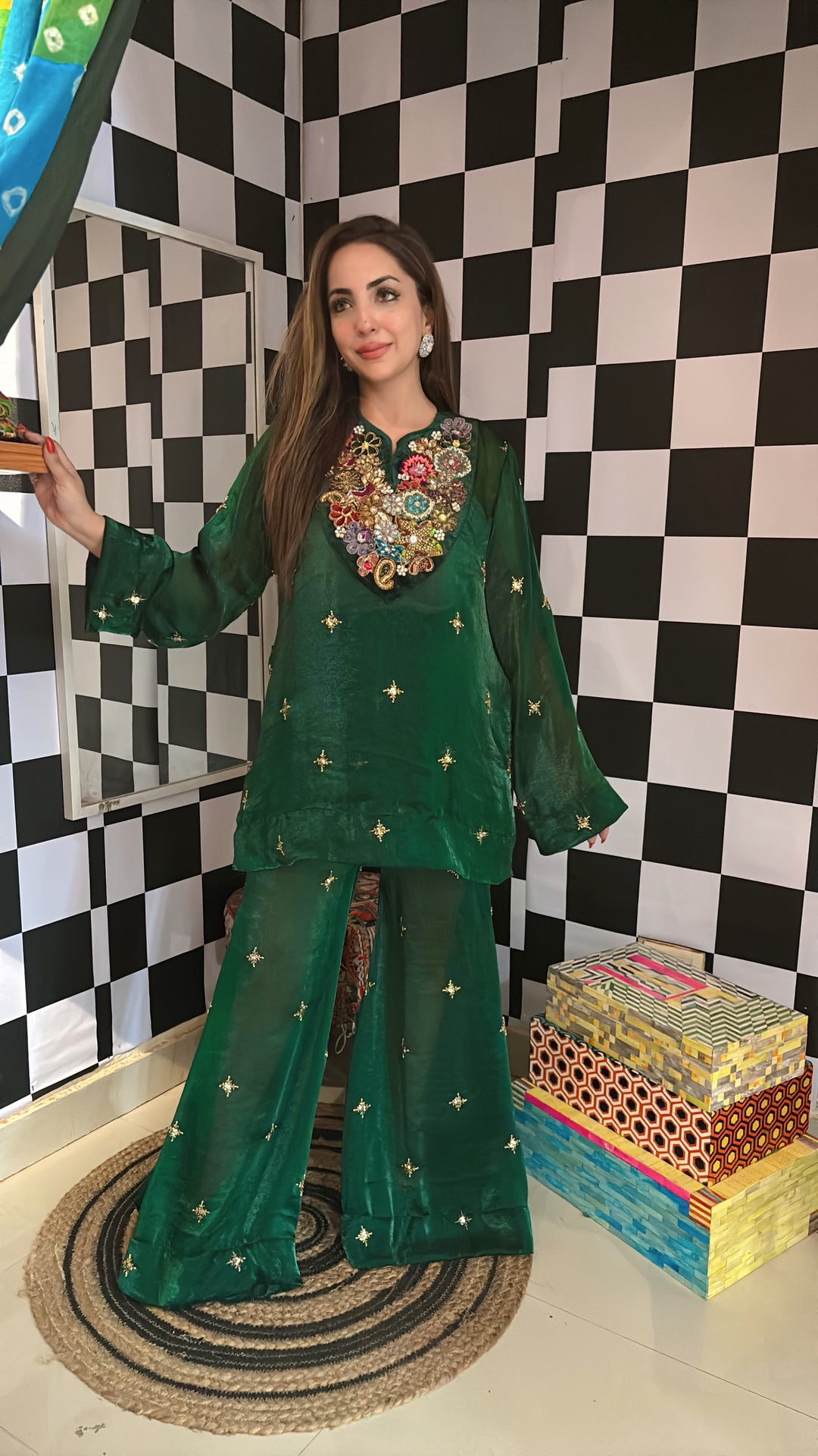 Gulzaar Emerald Embellished Kurta Set