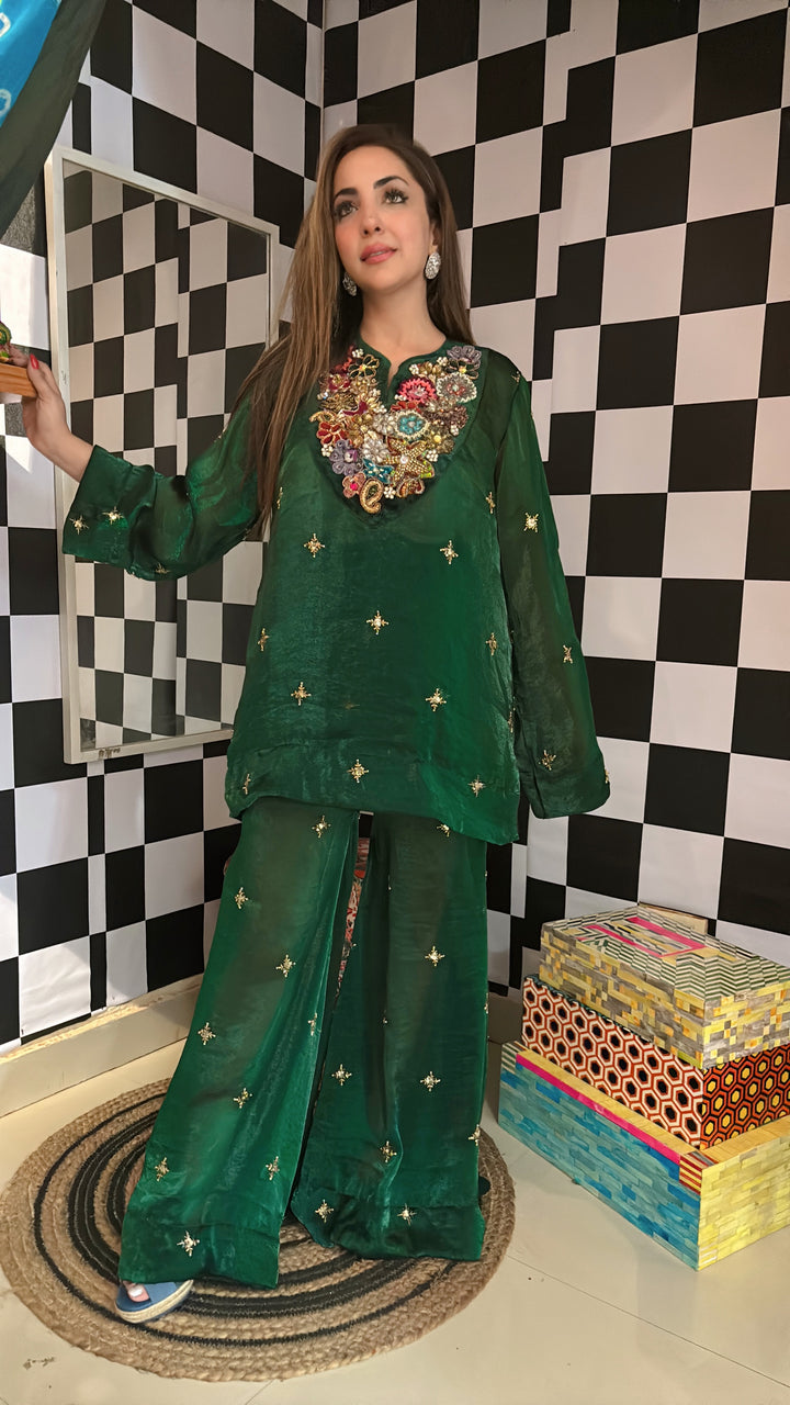 Gulzaar Emerald Embellished Kurta Set