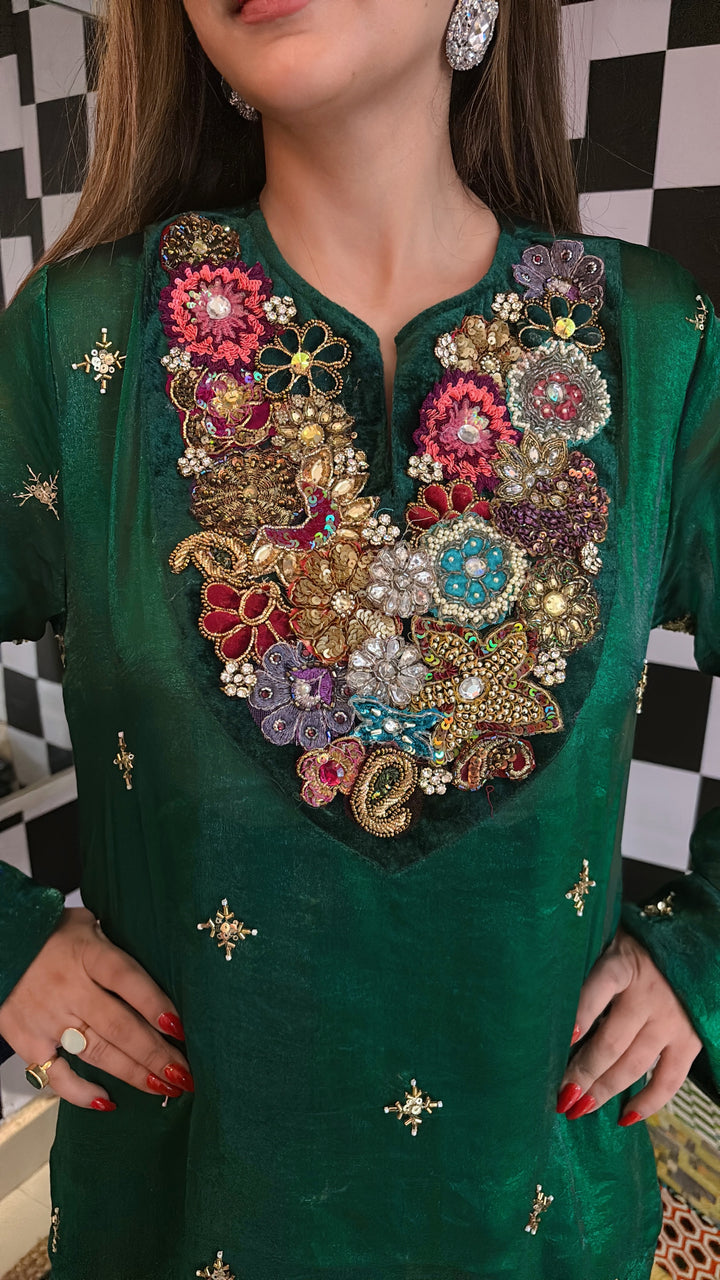 Gulzaar Emerald Embellished Kurta Set