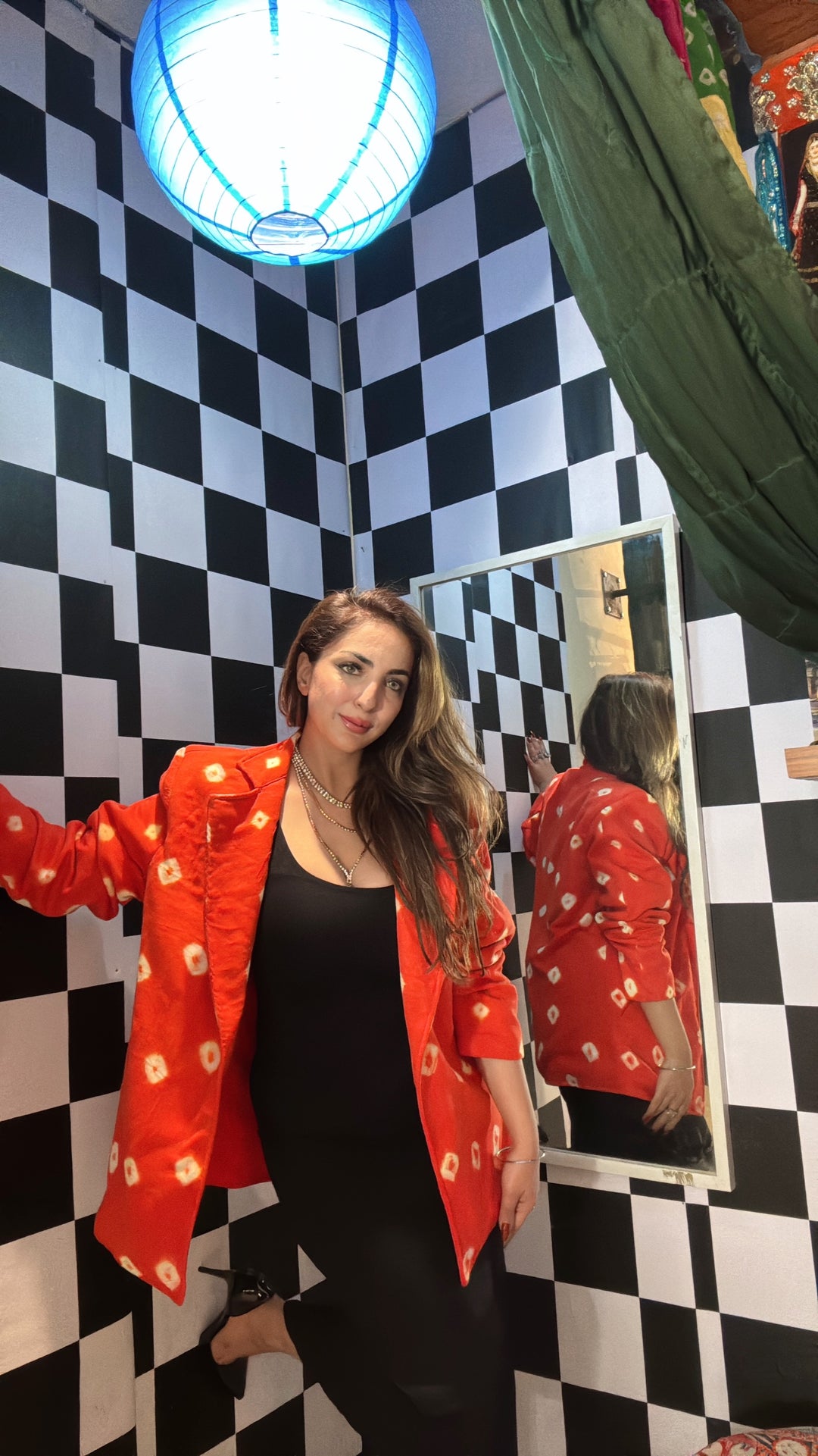 Orange Bandhani Statement Blazer