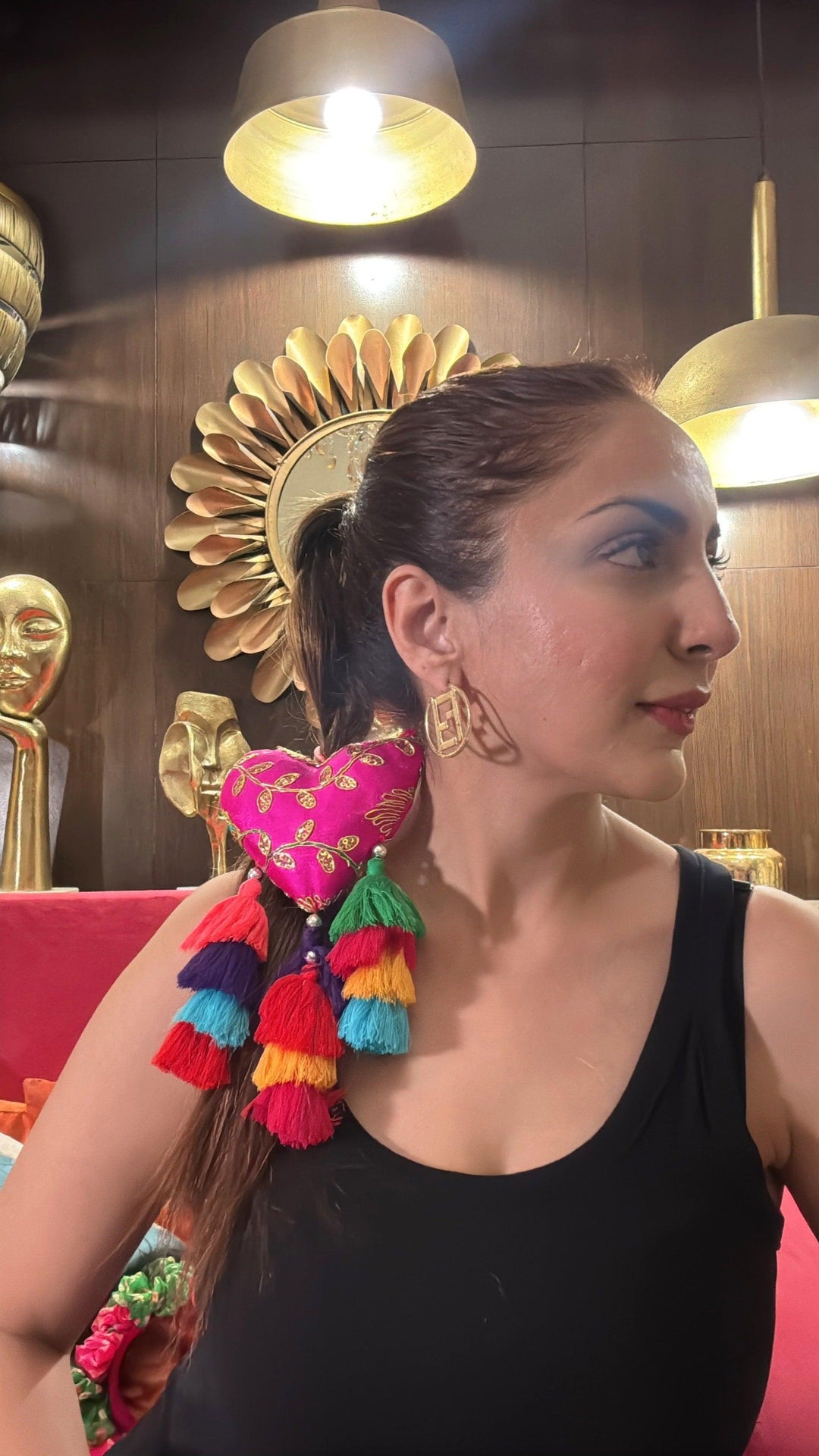 Gulaabi Tassel Boho Hair Band - banjaratrail