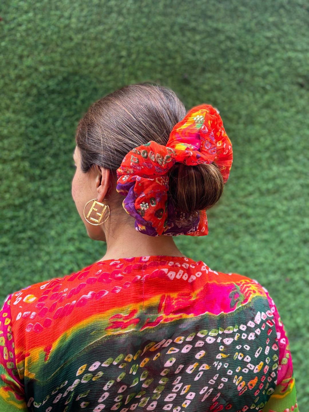 Rangila Scrunchie | Bandhani Bandana Bun Wrap - banjaratrail