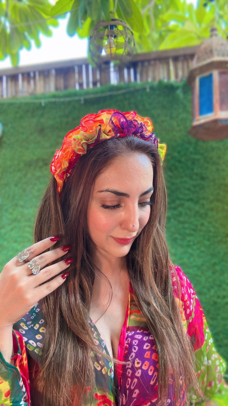 Rang Ruffle Hairband | Bandhini Dream Crown - banjaratrail