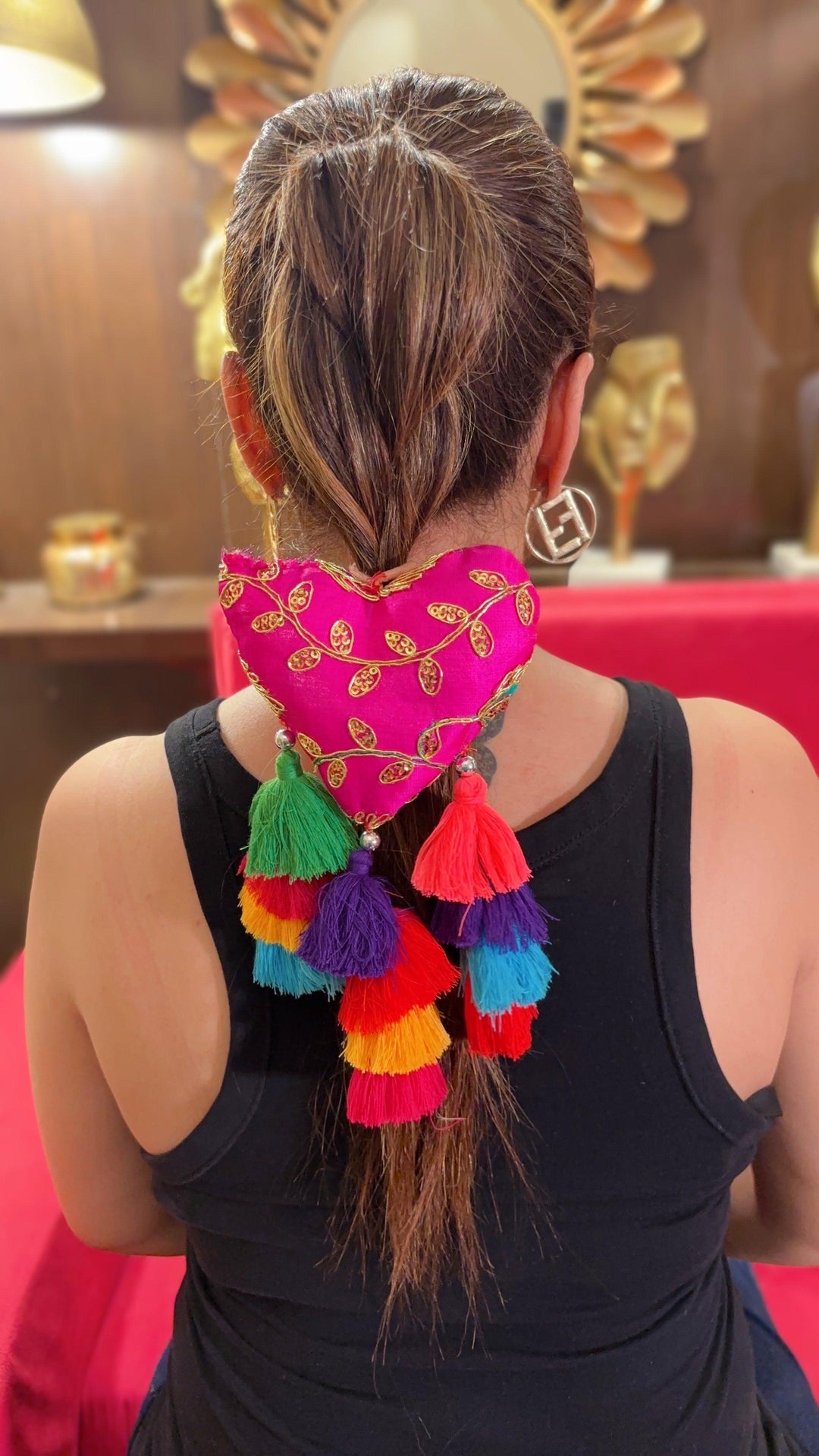 Gulaabi Tassel Boho Hair Band - banjaratrail