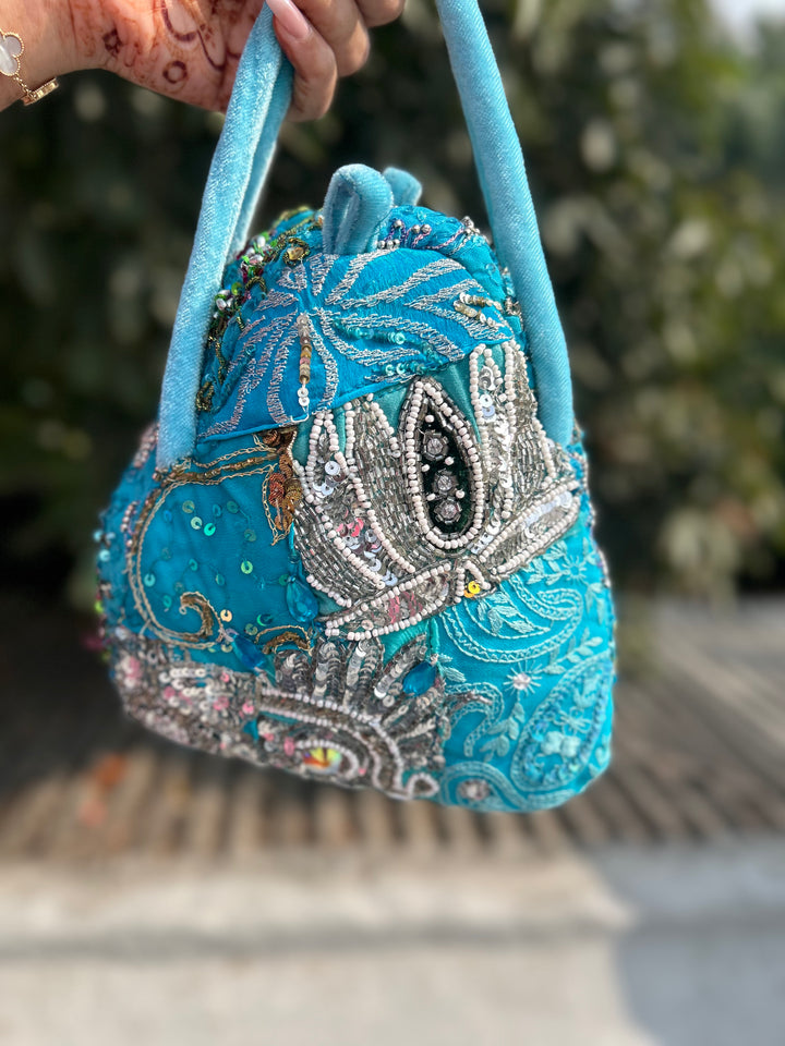Aqua Royal Heirloom Embellished Potli