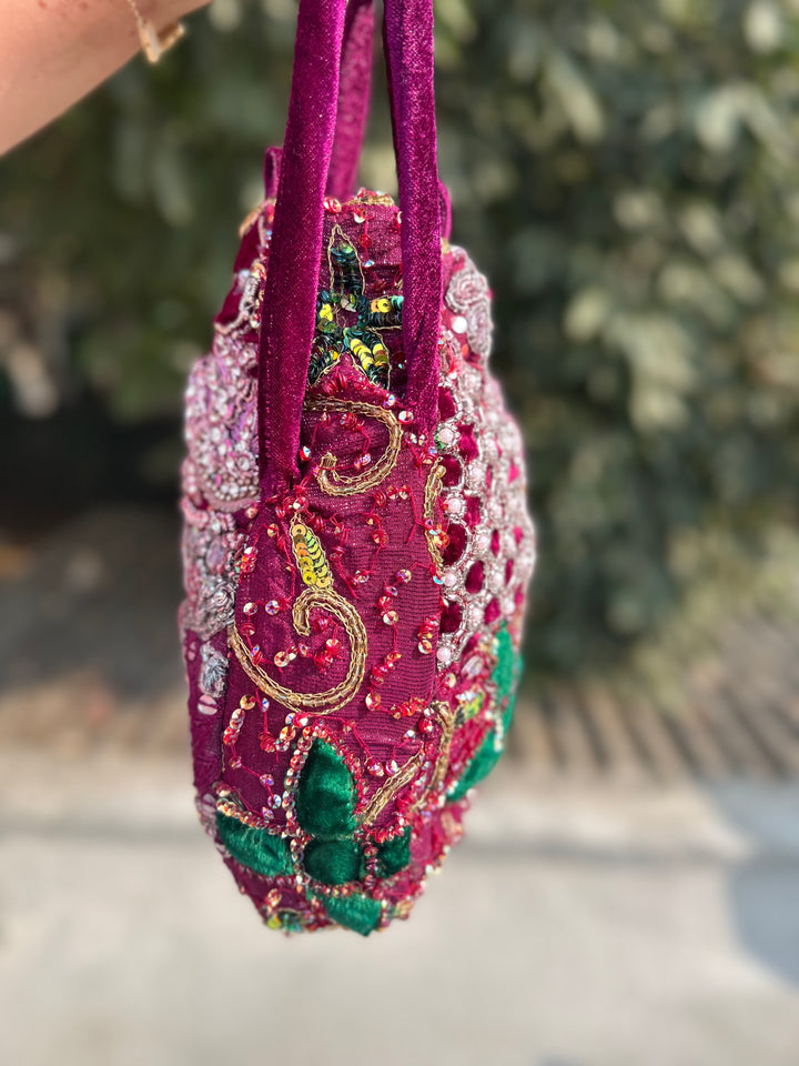 Plum Royal Heirloom Embellished Potli
