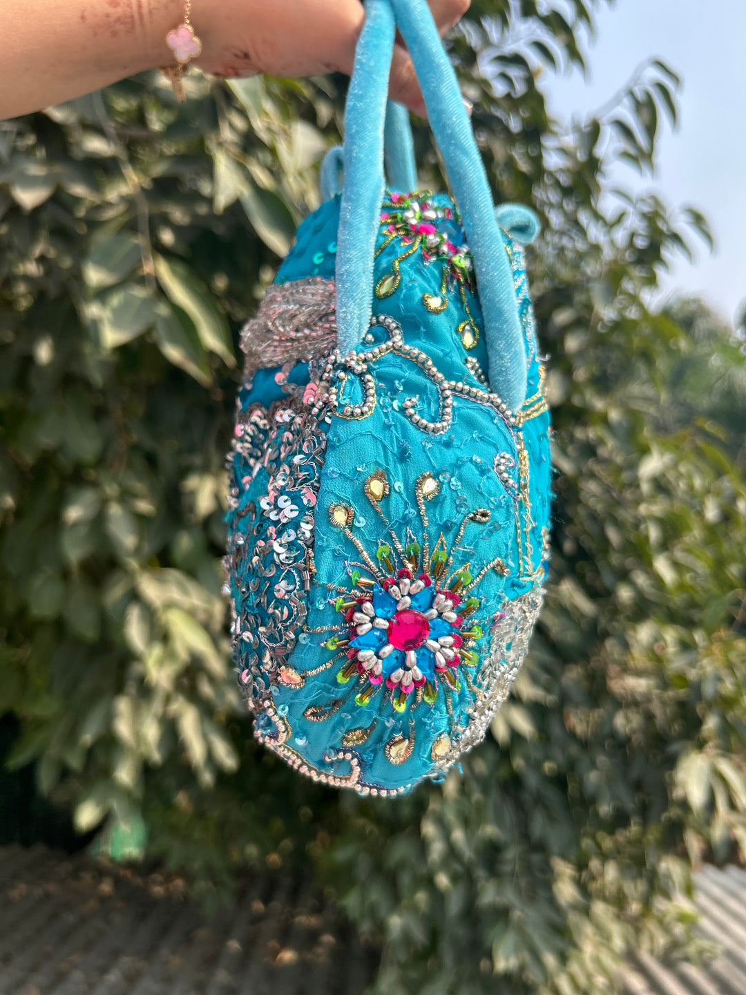 Aqua Royal Heirloom Embellished Potli