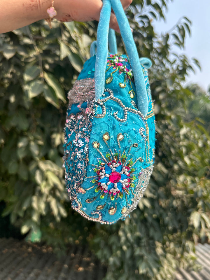 Aqua Royal Heirloom Embellished Potli