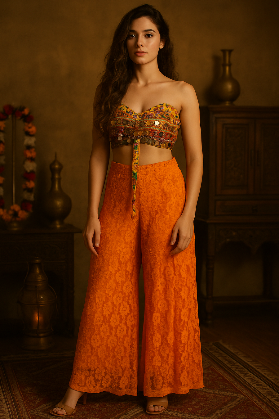 Banjara Bustier & patterned Palazzo Set – 2 Colors - banjaratrail