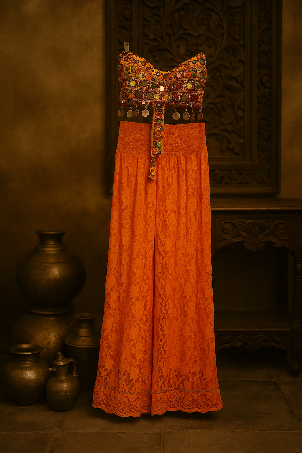 Banjara Bustier & patterned Palazzo Set – 2 Colors - banjaratrail