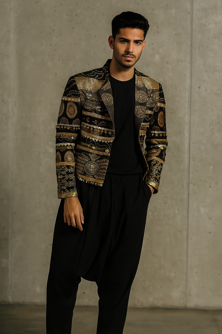 Zari Noir Embroidered Jacket