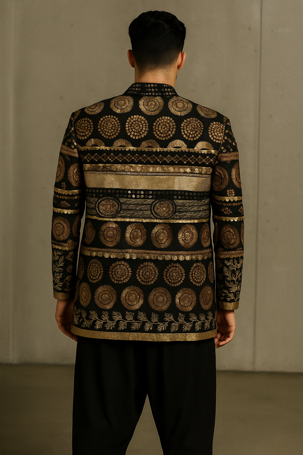 Zari Noir Embroidered Jacket