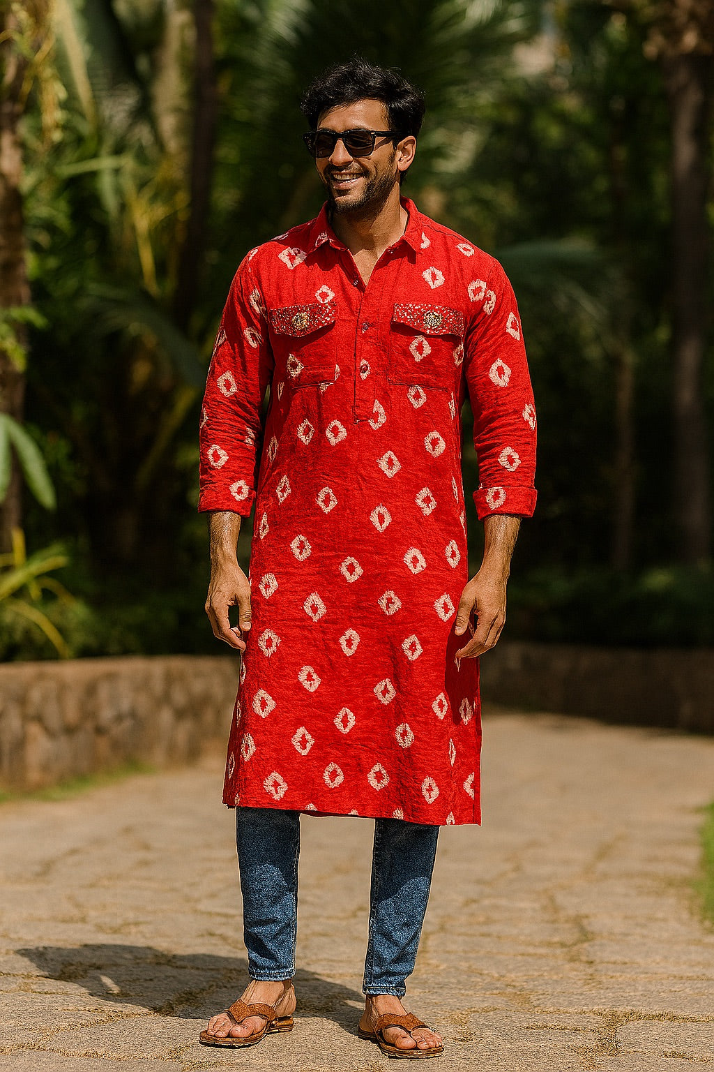 Bandhani Kurta Men