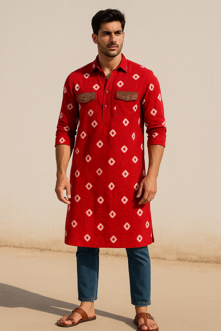 Bandhani Kurta Men