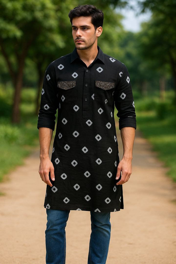 Bandhani Kurta Men