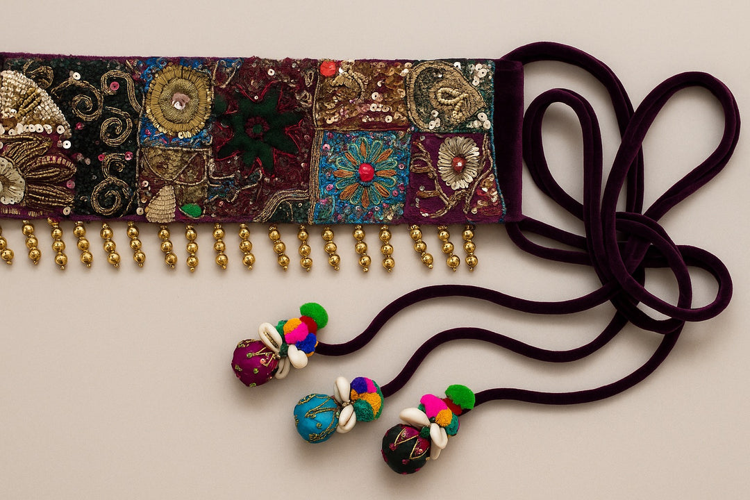 Boho Velvet Patchwork Waistbelt