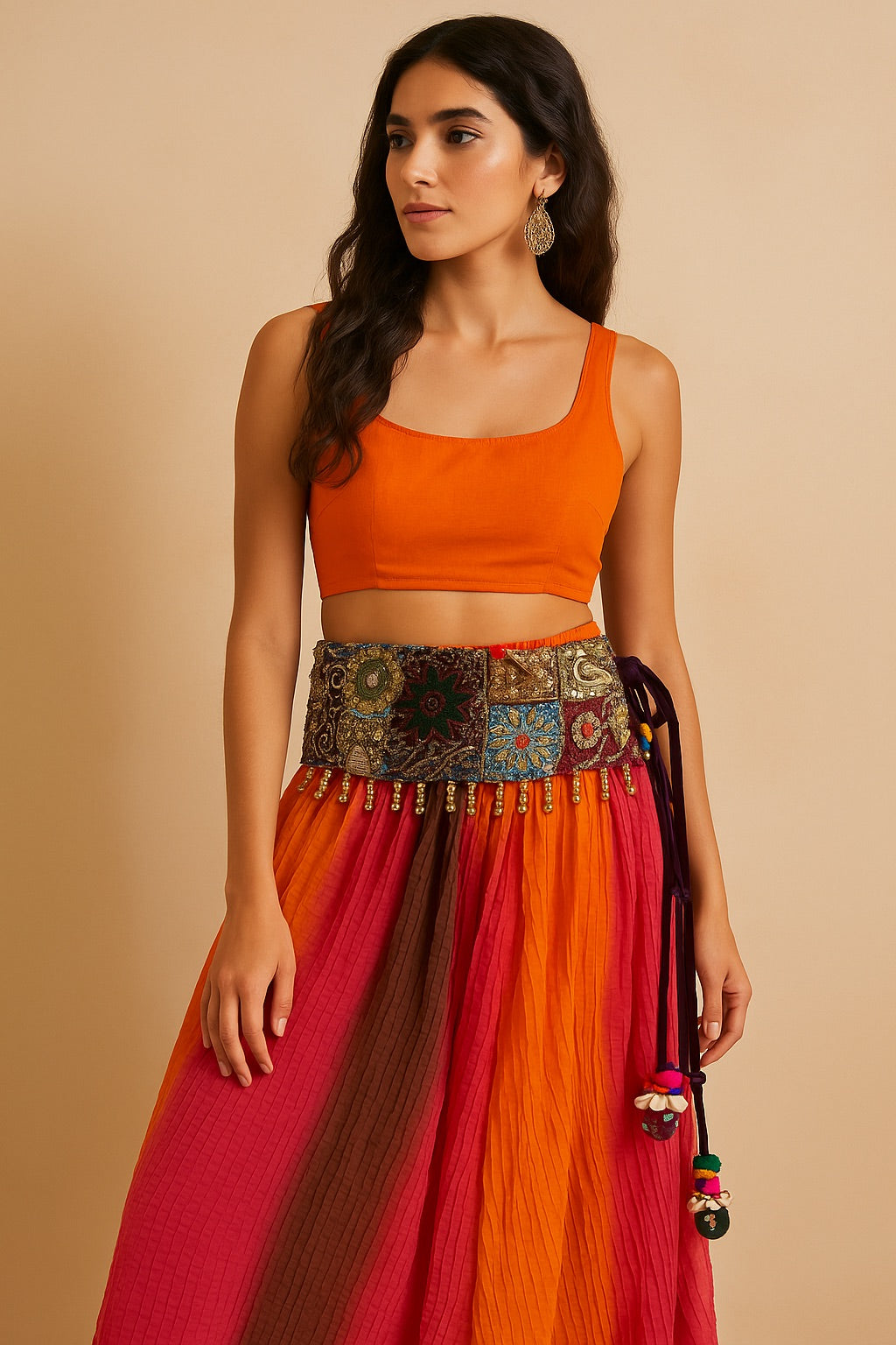 Boho Velvet Patchwork Waistbelt