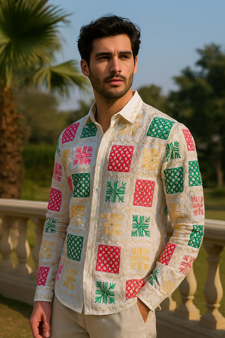 Phulkari Thread Embroidered Shirt