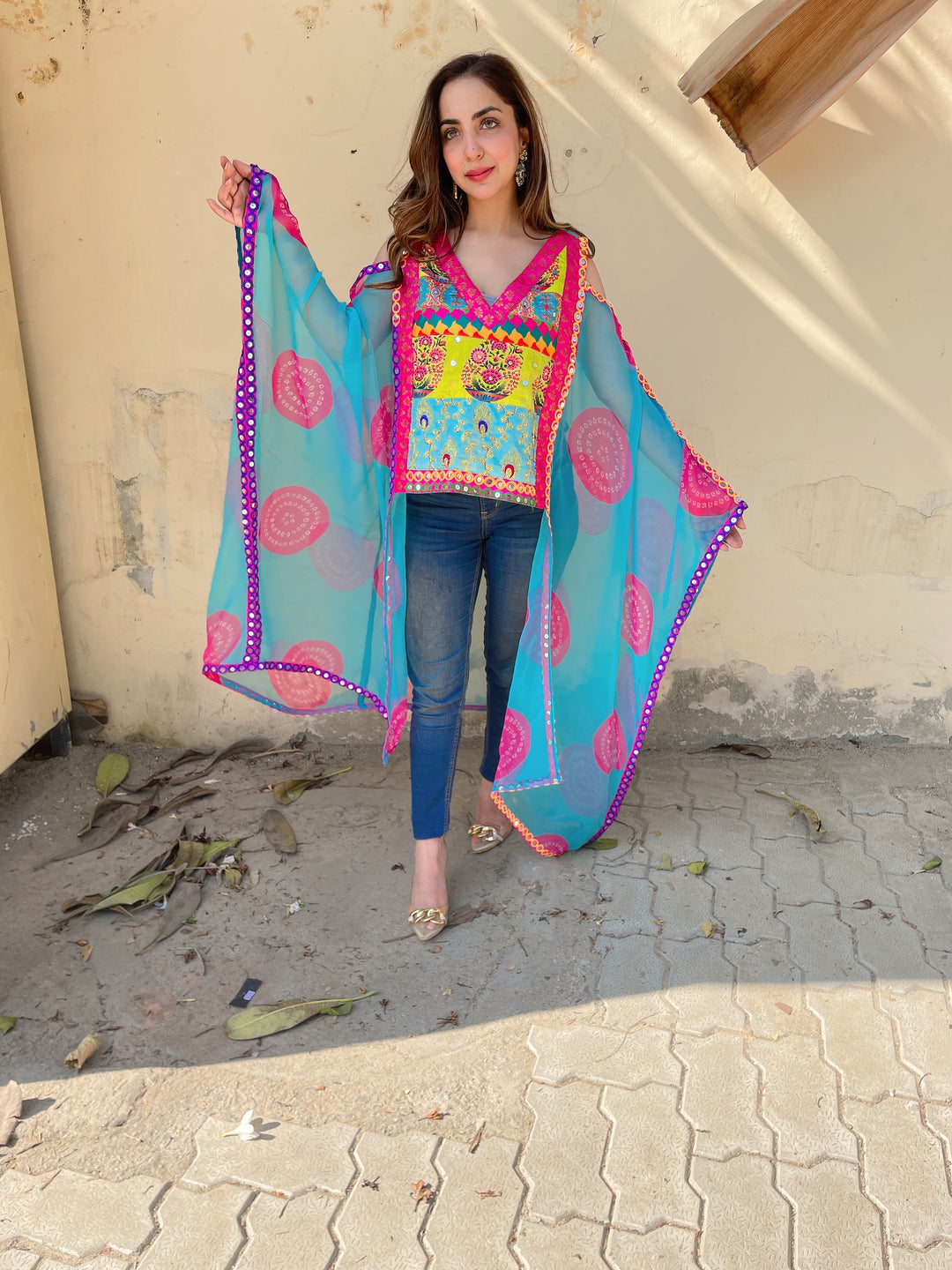 Aasmani Kaftan Top