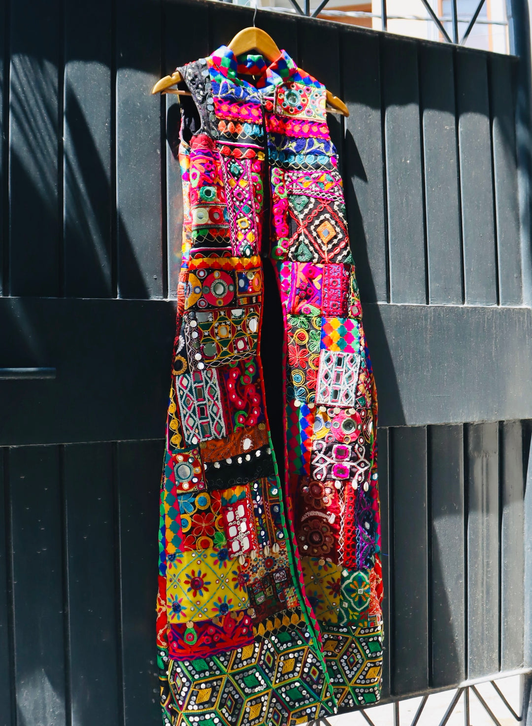 Boho Patchwork sleeveless Mirrorwork  Jacket