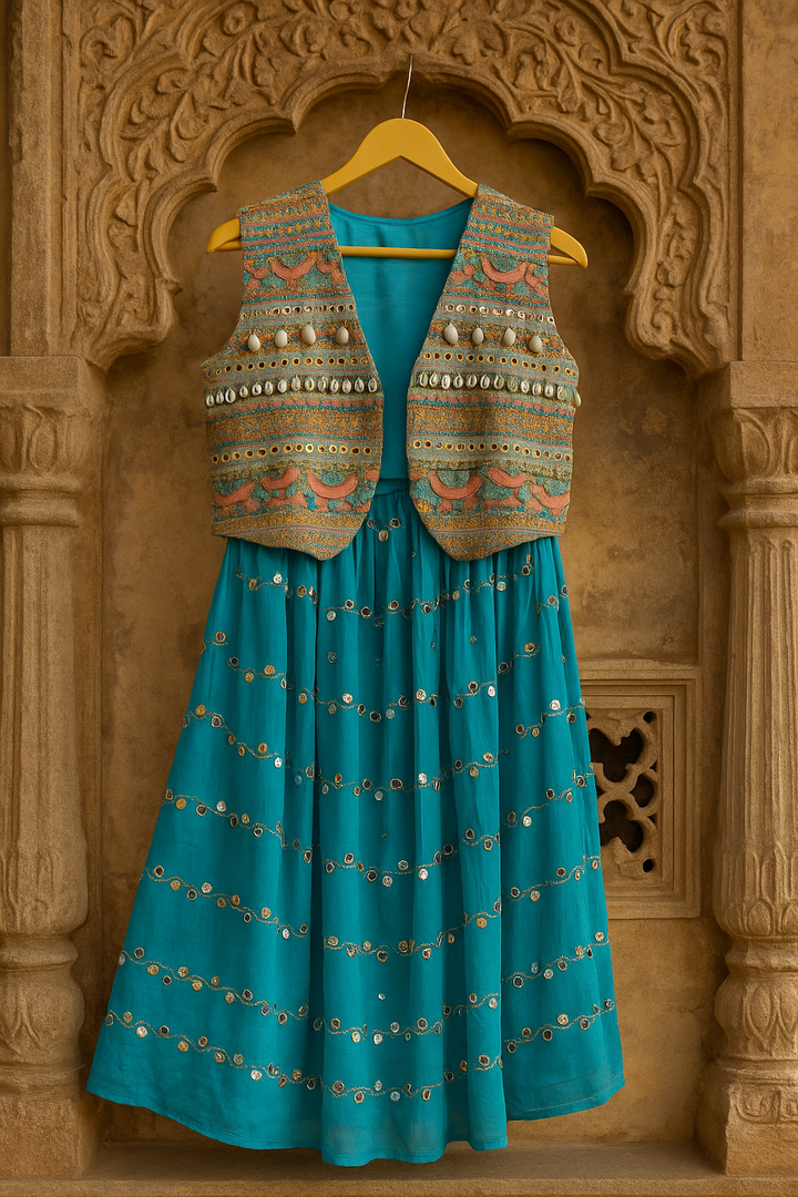 banjara vest and skirt set