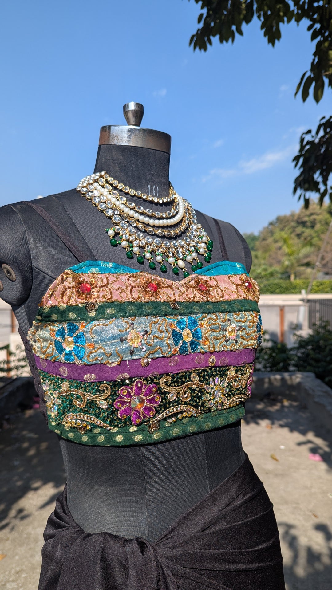 'Shahi Andaz' Embellished Overcoat with Bustier