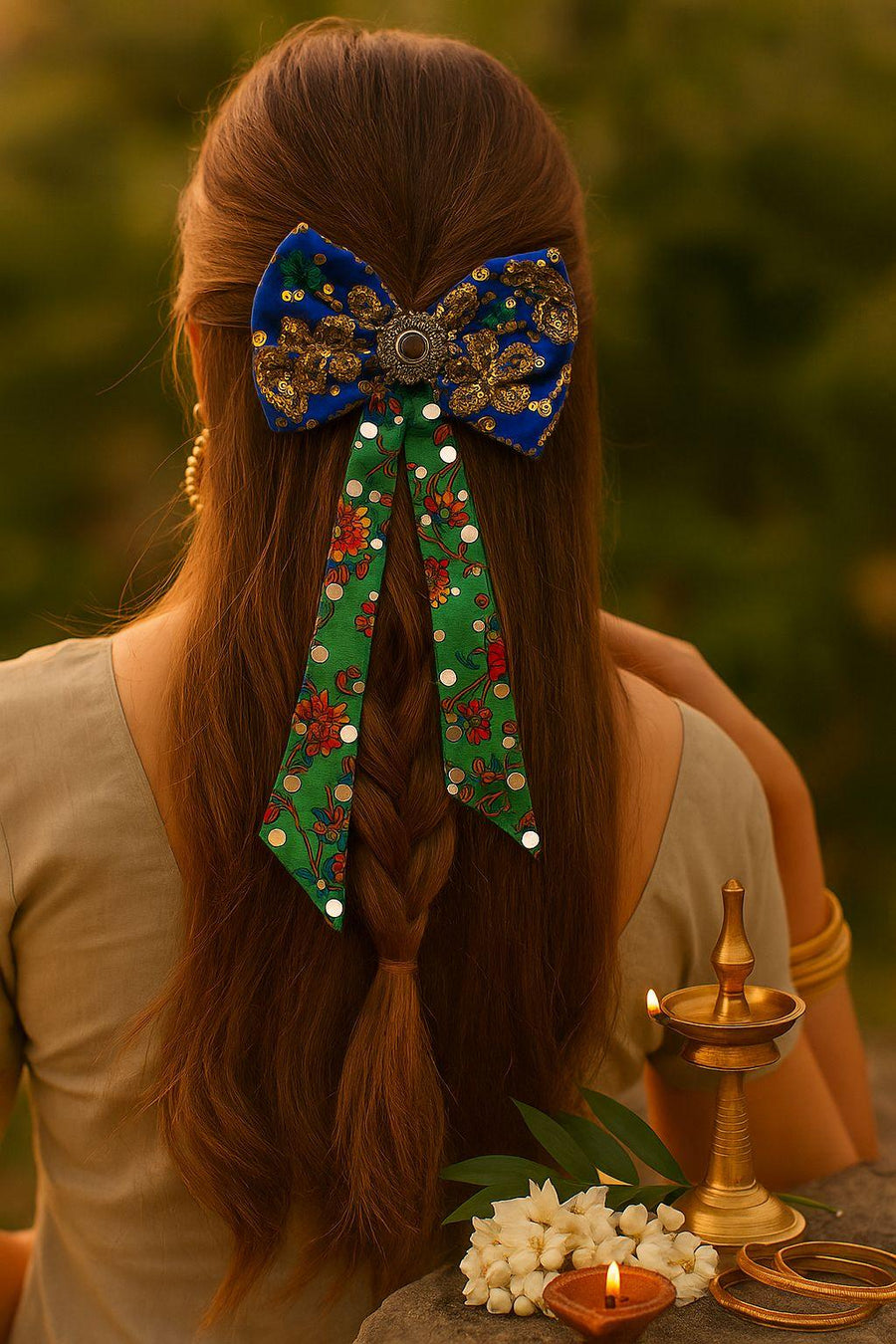 Rangrez Regal Bow | Blue & Green Edition - banjaratrail