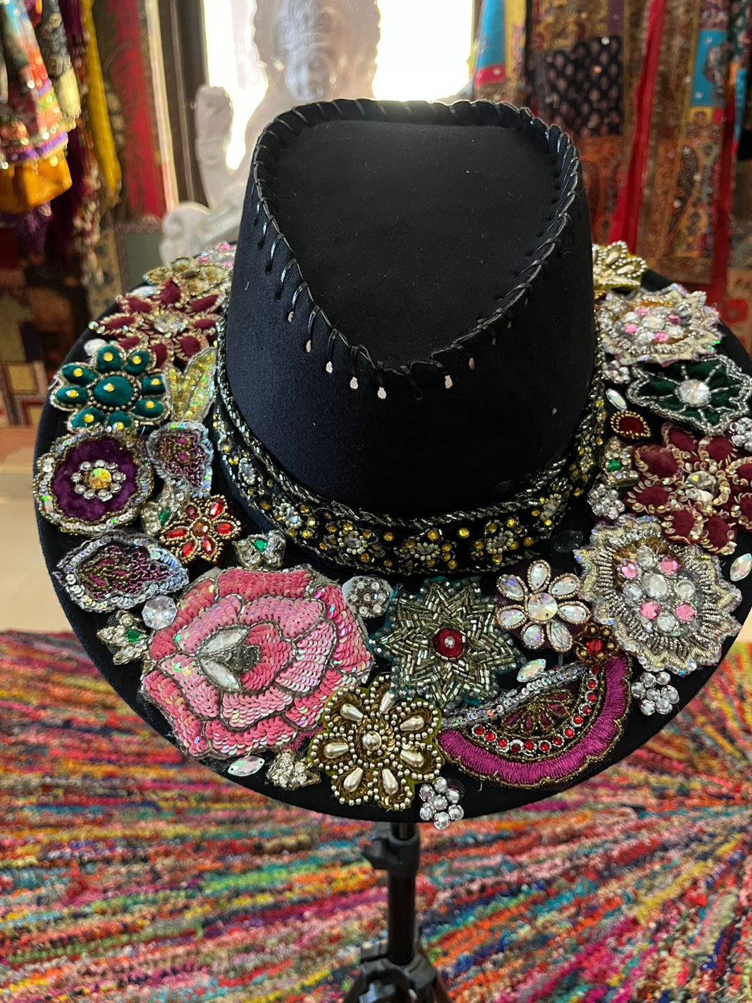 Zyra Cowgirl Embellished Suede Hat