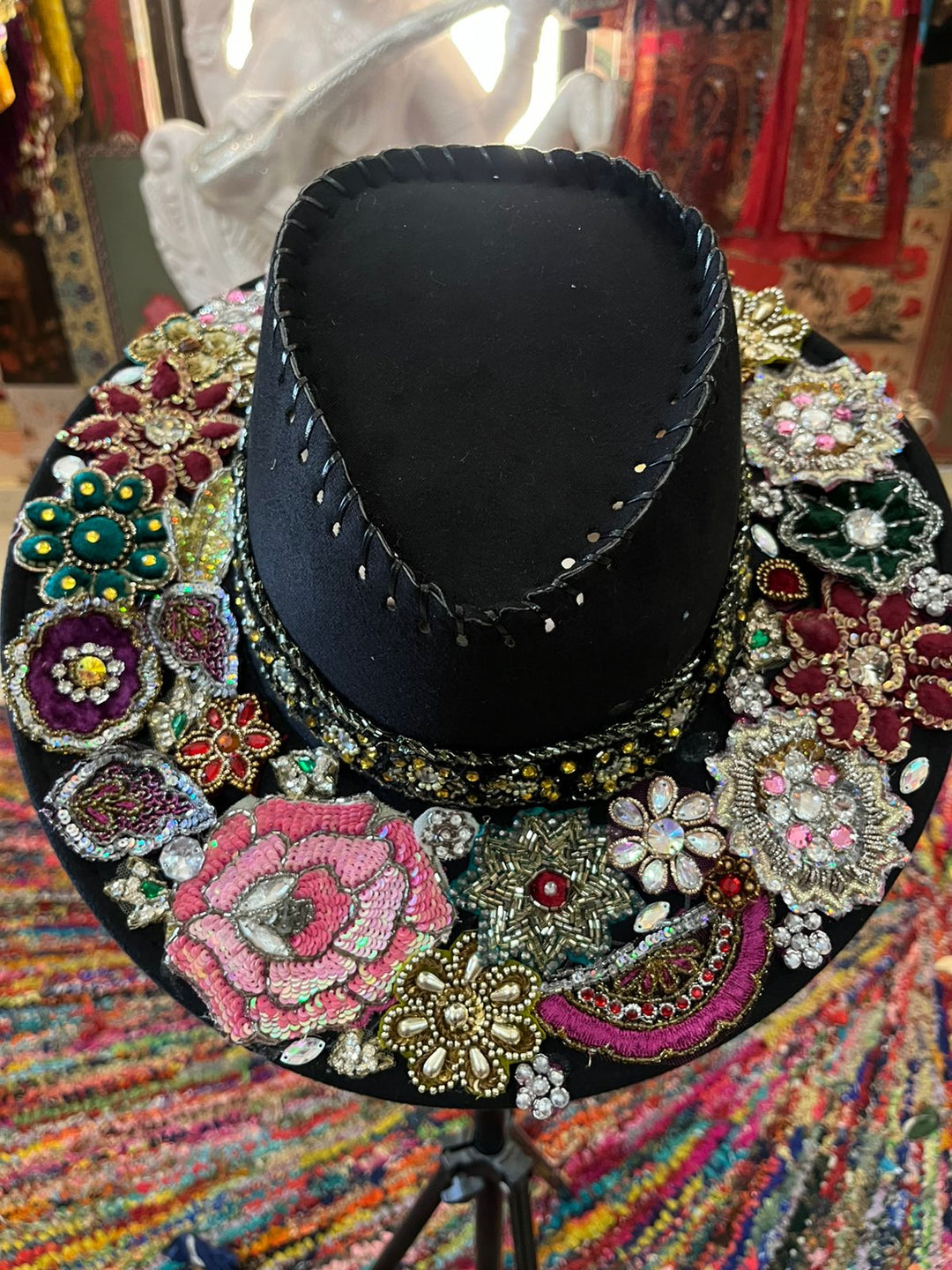 Zyra Cowgirl Embellished Suede Hat