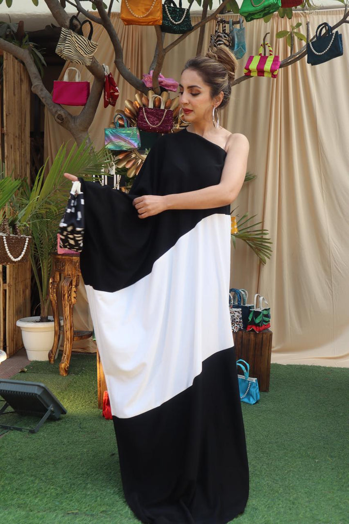 Midnight Ivory Flow Kaftan