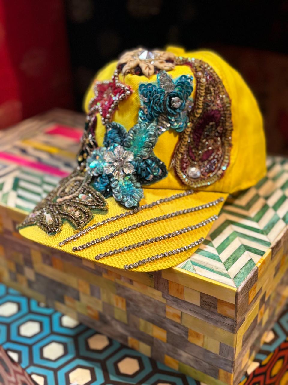 Yellow Handcrafted boho cap